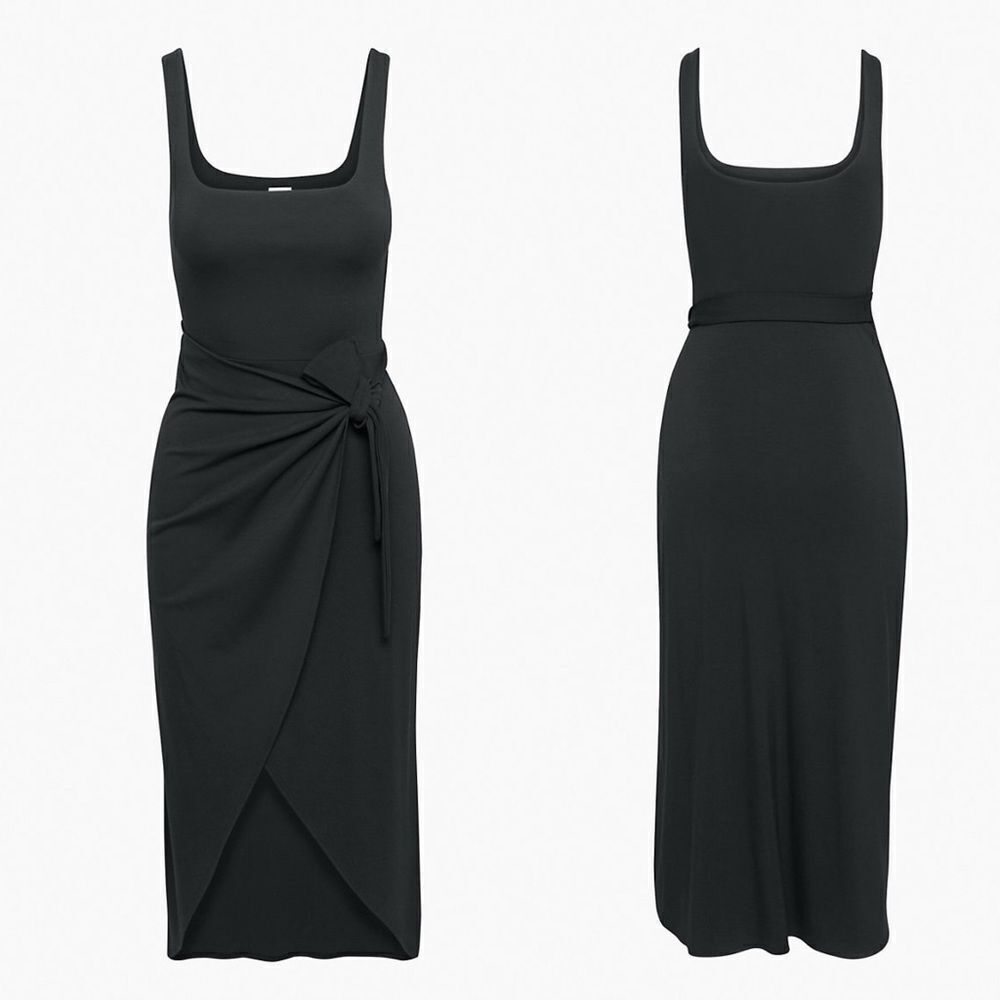 ARITZIA Wilfred Saturn Midi Dress Black XXS - Picture 3 of 3